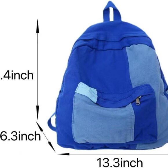 Vintage Canvas Backpack for Women Men Grunge Hippie Boho Patchwork Backpack Coll - Picture 3 of 7